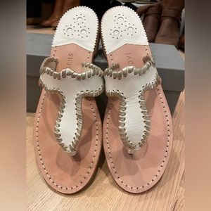 Jack Rogers White & Gold sandals